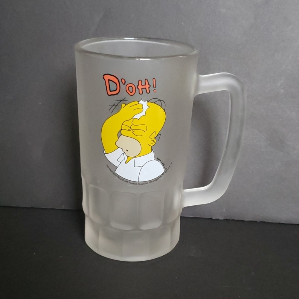 Vintage Simpson's Homer Frosted Mug 1996 GUC